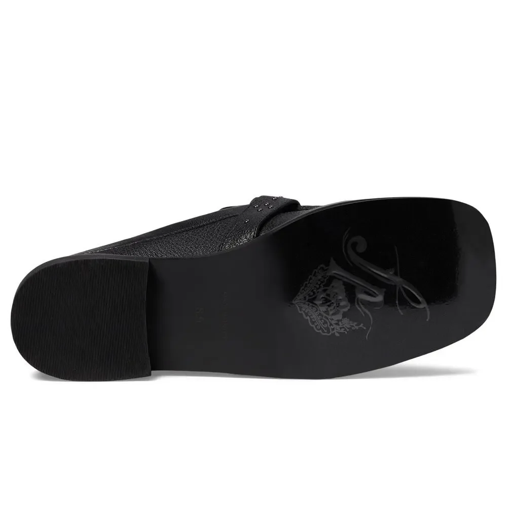 FREE PEOPLE MAZIE MOC TOE MULE BLACK LEATHER EU 38 (US WOMEN'S 8) M